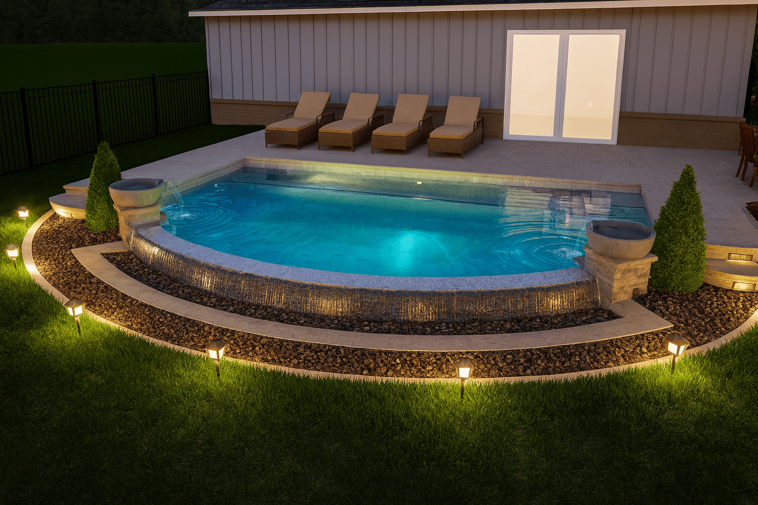 Pool and spa rendering for vinyl liner installation in Georgia