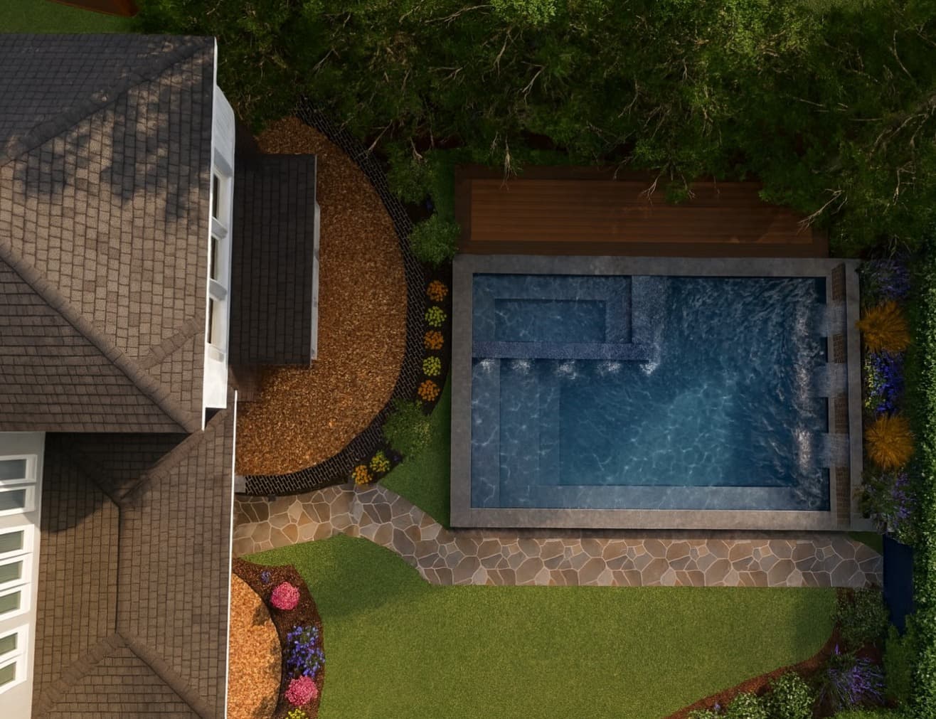 Commercial pool design rendering for Atlanta property