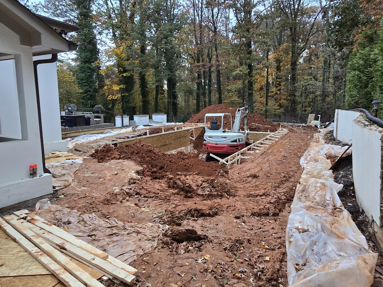 Excavation for new shotcrete pool in Atlanta